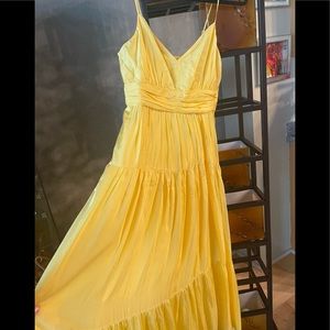 INTERMIX Yellow Tiered Maxi Dress—NWT